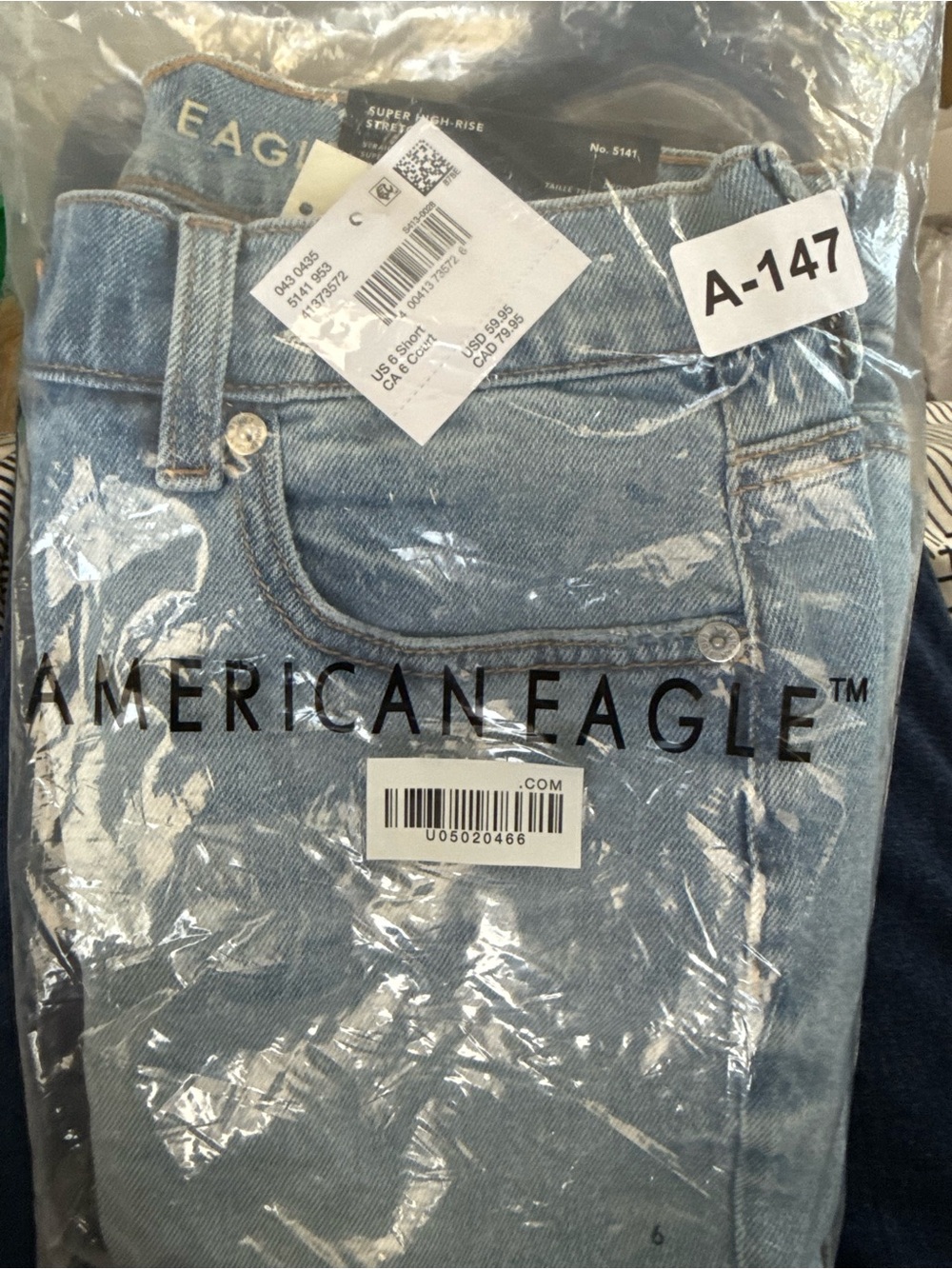 American Eagle Outfitters Light Blue High-Rise Jeans